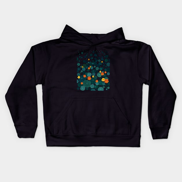 Nasturtium Garden Kids Hoodie by Episodic Drawing